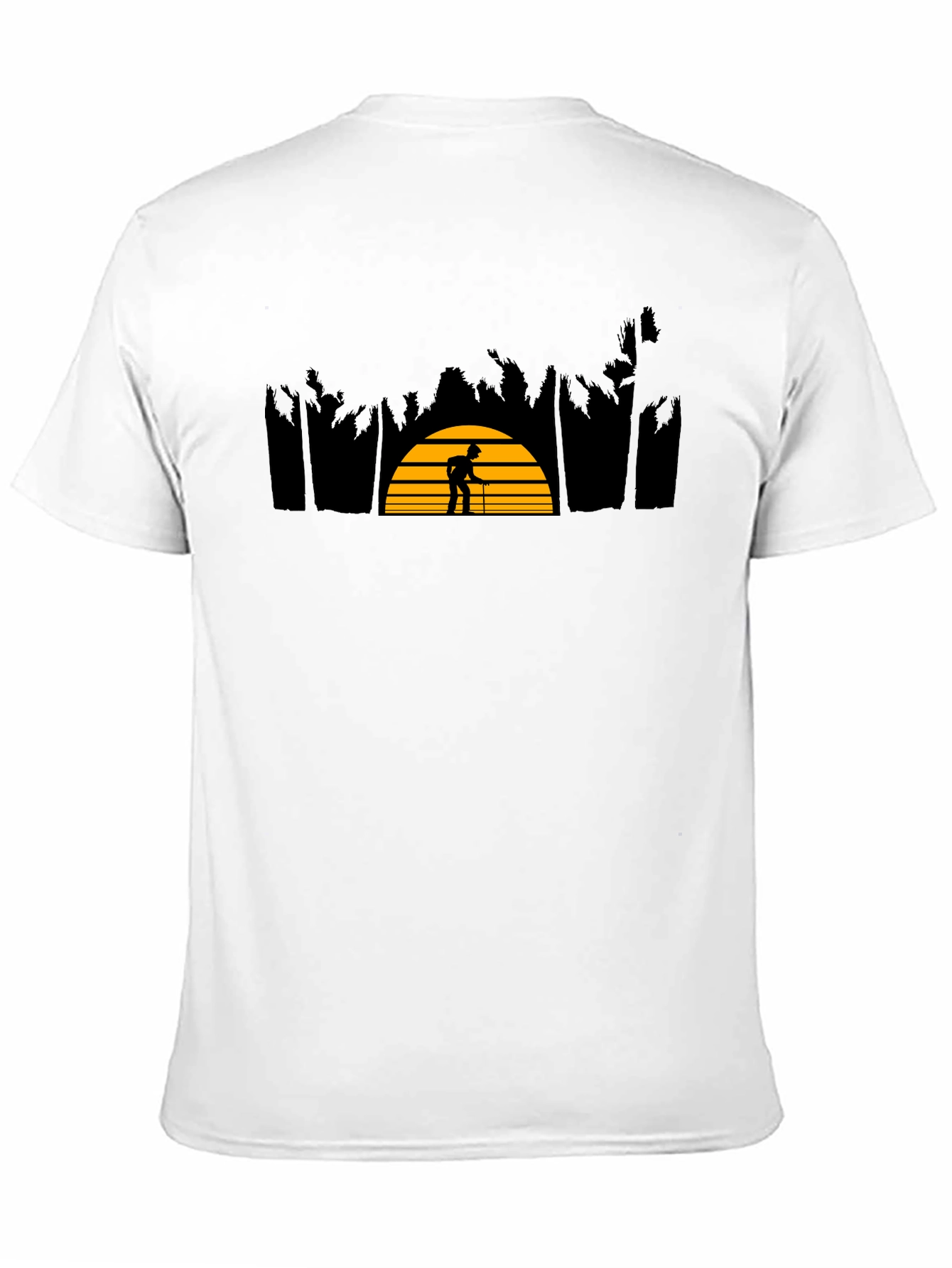 Sunset Silhouette Graphic Tee - Stylish Black Cotton Shirt