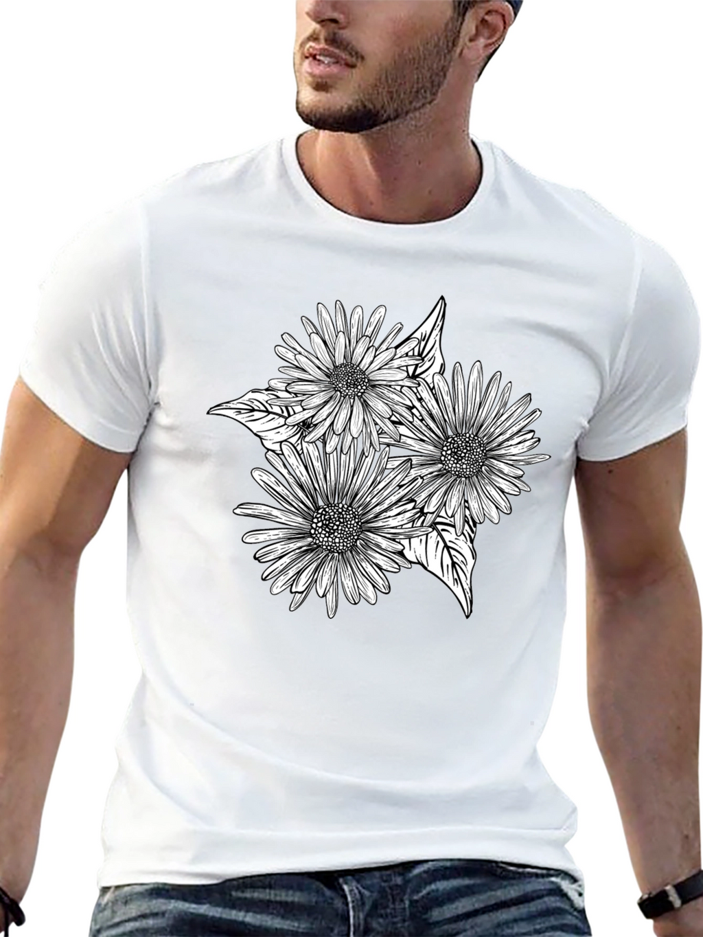 Black Floral Graphic Tee - Stylish Comfort