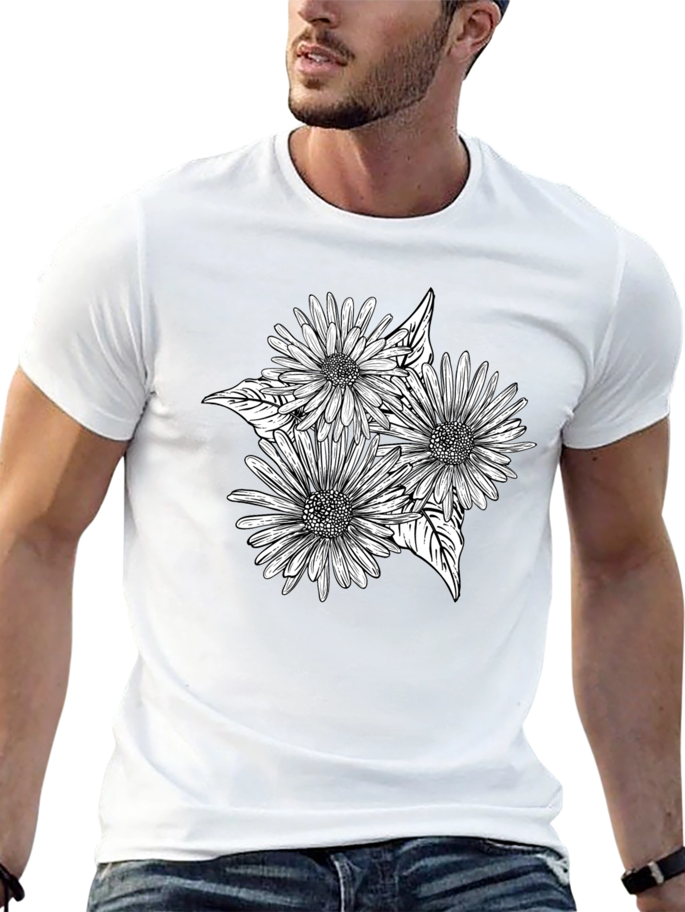 Black Floral Graphic Tee - Stylish Comfort
