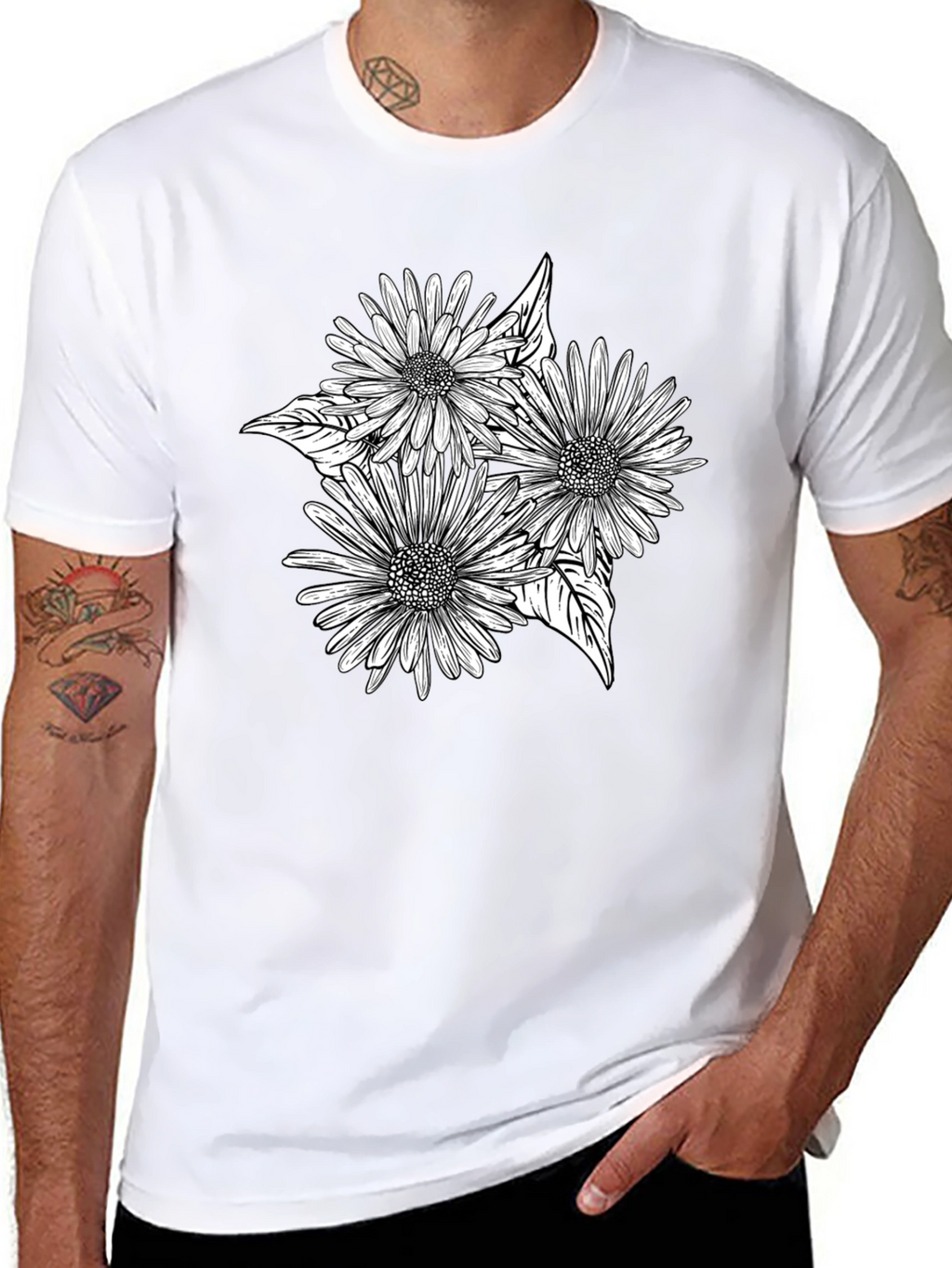 Black Floral Graphic Tee - Stylish Comfort