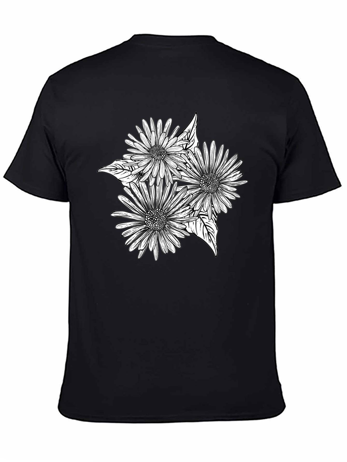 Black Floral Graphic Tee - Stylish Comfort