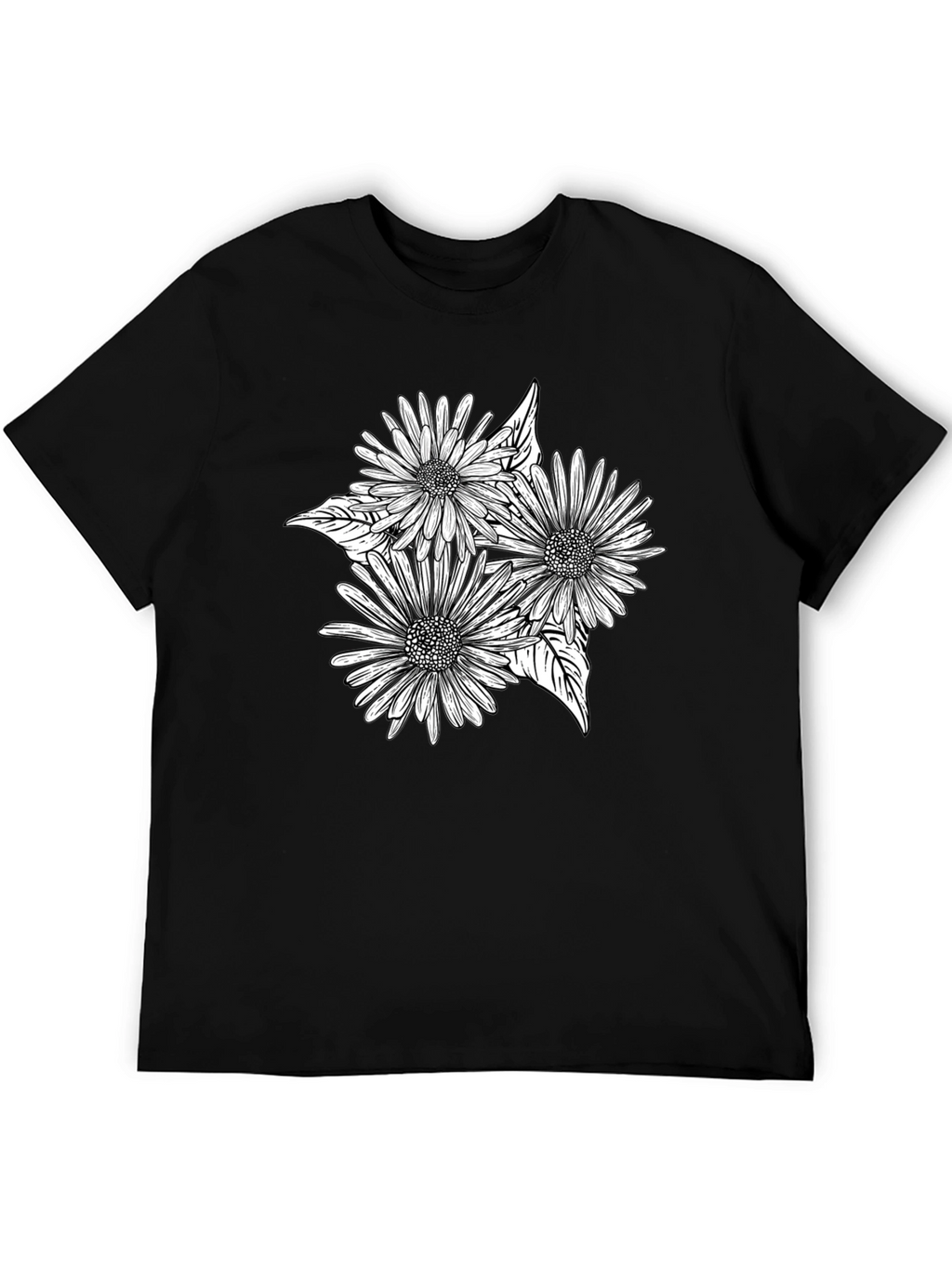 Black Floral Graphic Tee - Stylish Comfort
