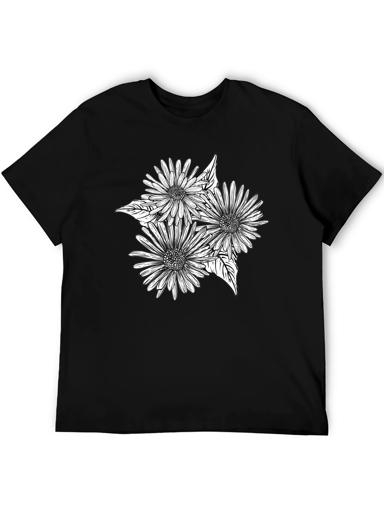 Black Floral Graphic Tee - Stylish Comfort