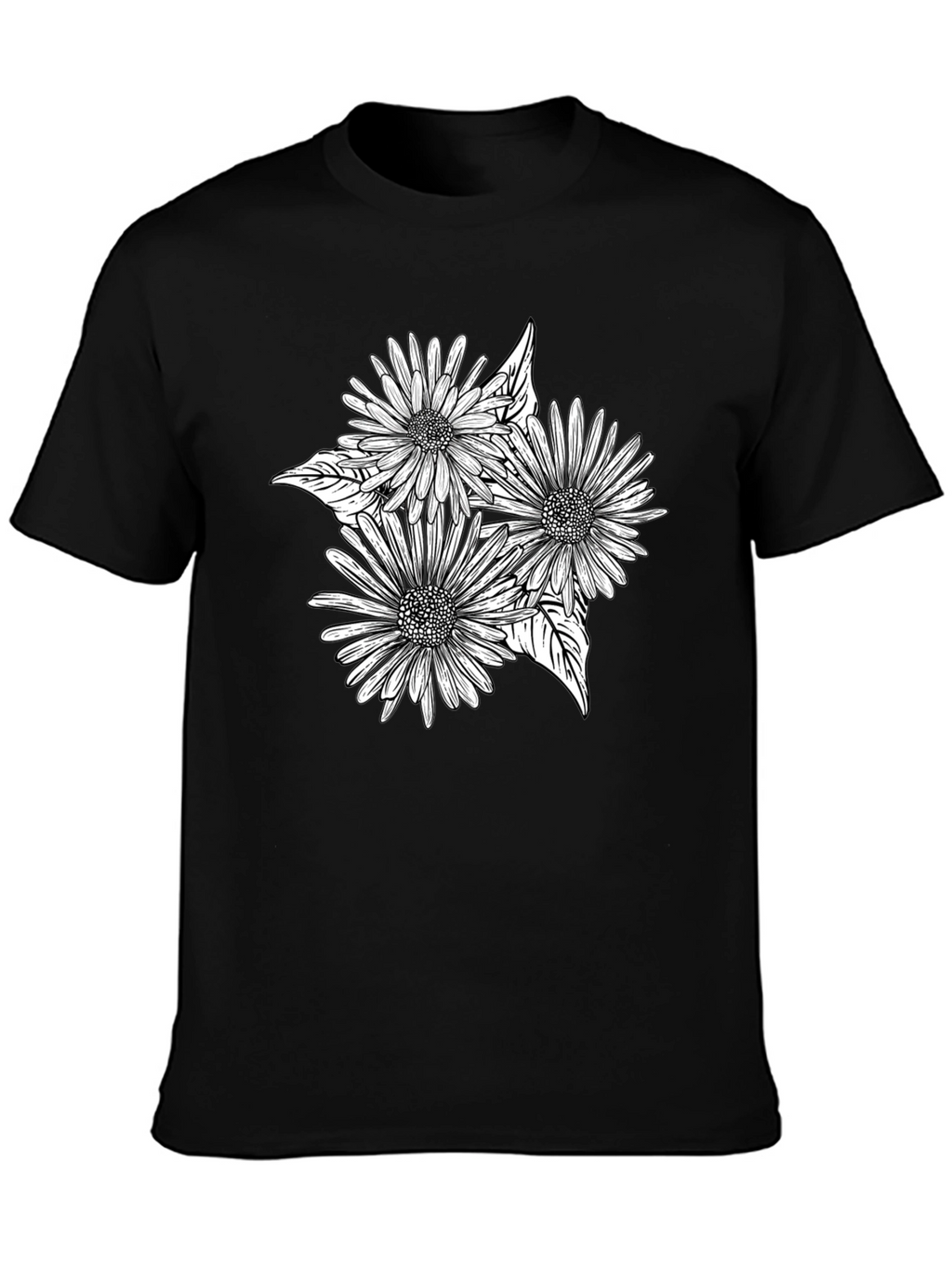 Black Floral Graphic Tee - Stylish Comfort