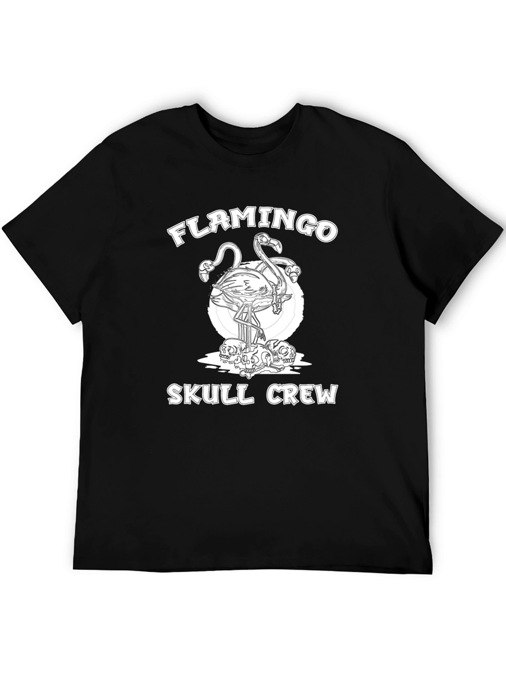 Flamingo Skull Crew Graphic T-Shirt