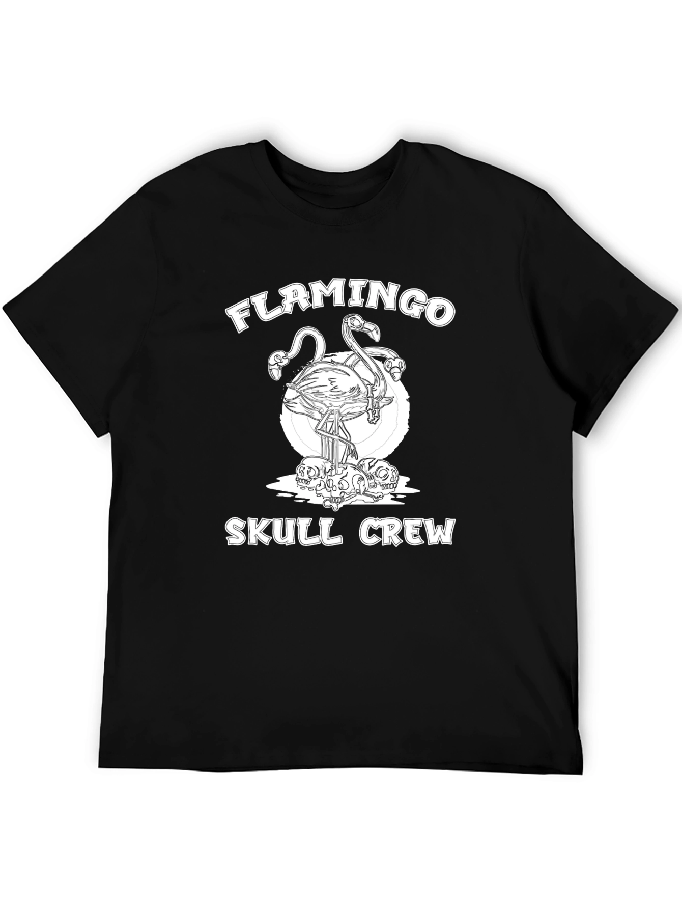 Flamingo Skull Crew Graphic T-Shirt