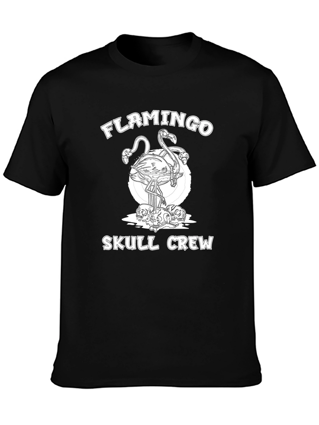 Flamingo Skull Crew Graphic T-Shirt