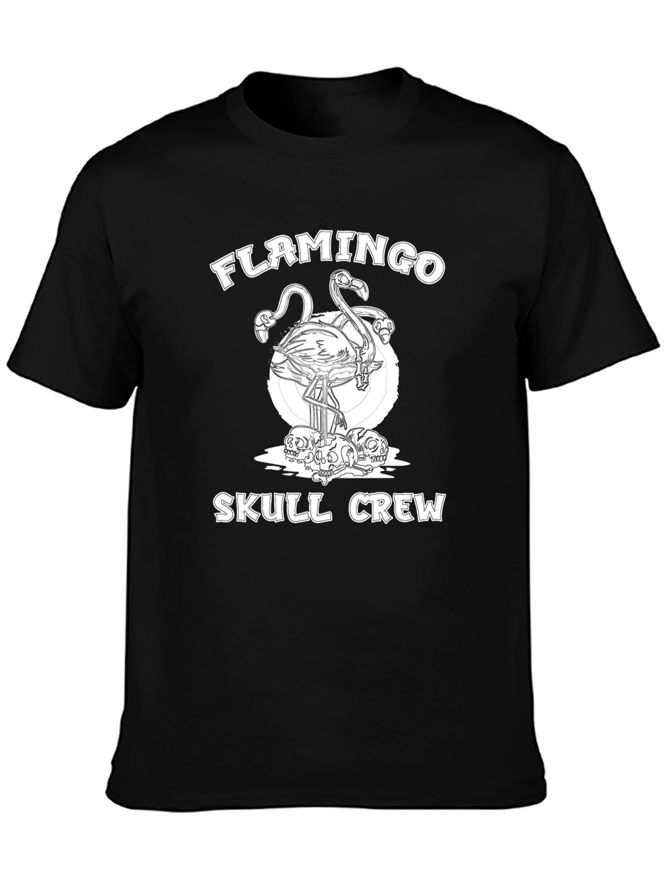 Flamingo Skull Crew Graphic T-Shirt