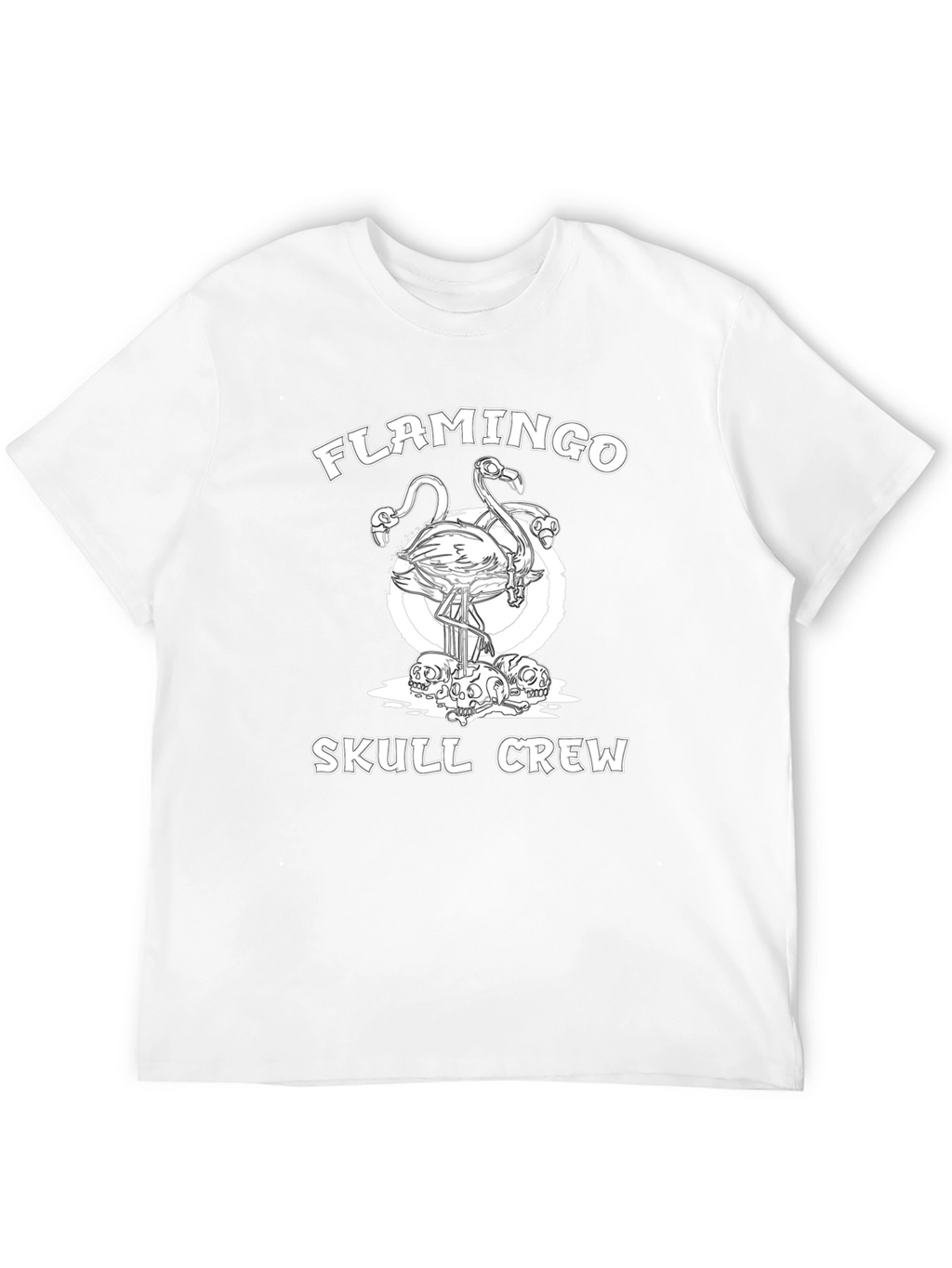 Flamingo Skull Crew Graphic T-Shirt