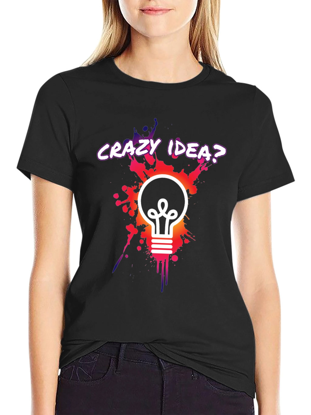 Crazy Idea Light Bulb Graphic T-Shirt