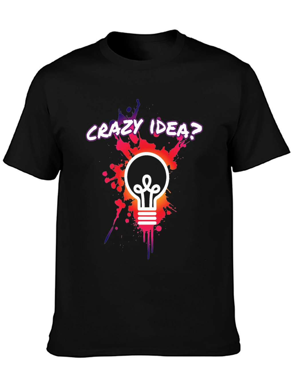Crazy Idea Light Bulb Graphic T-Shirt
