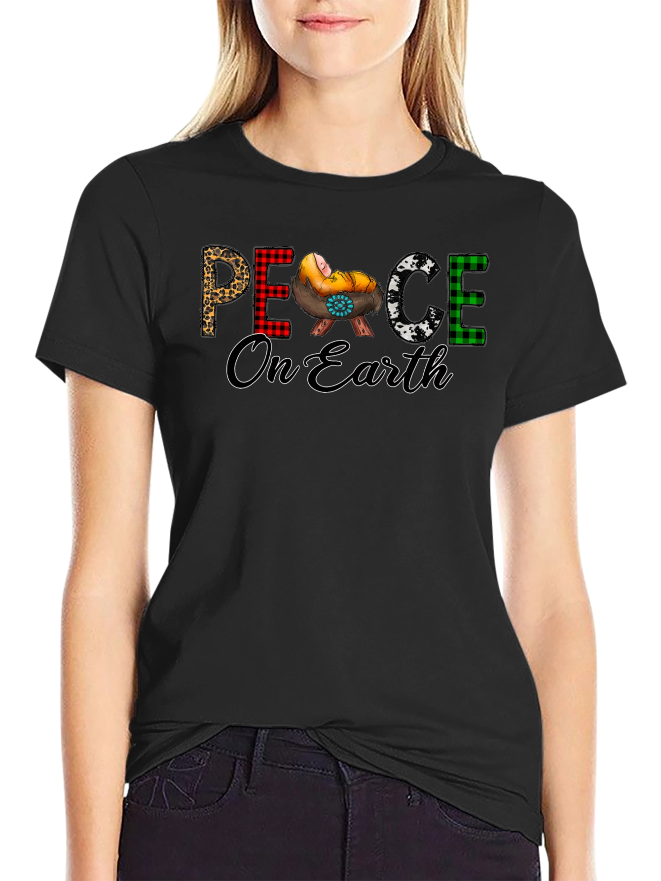 Peace On Earth Christmas Graphic Tee