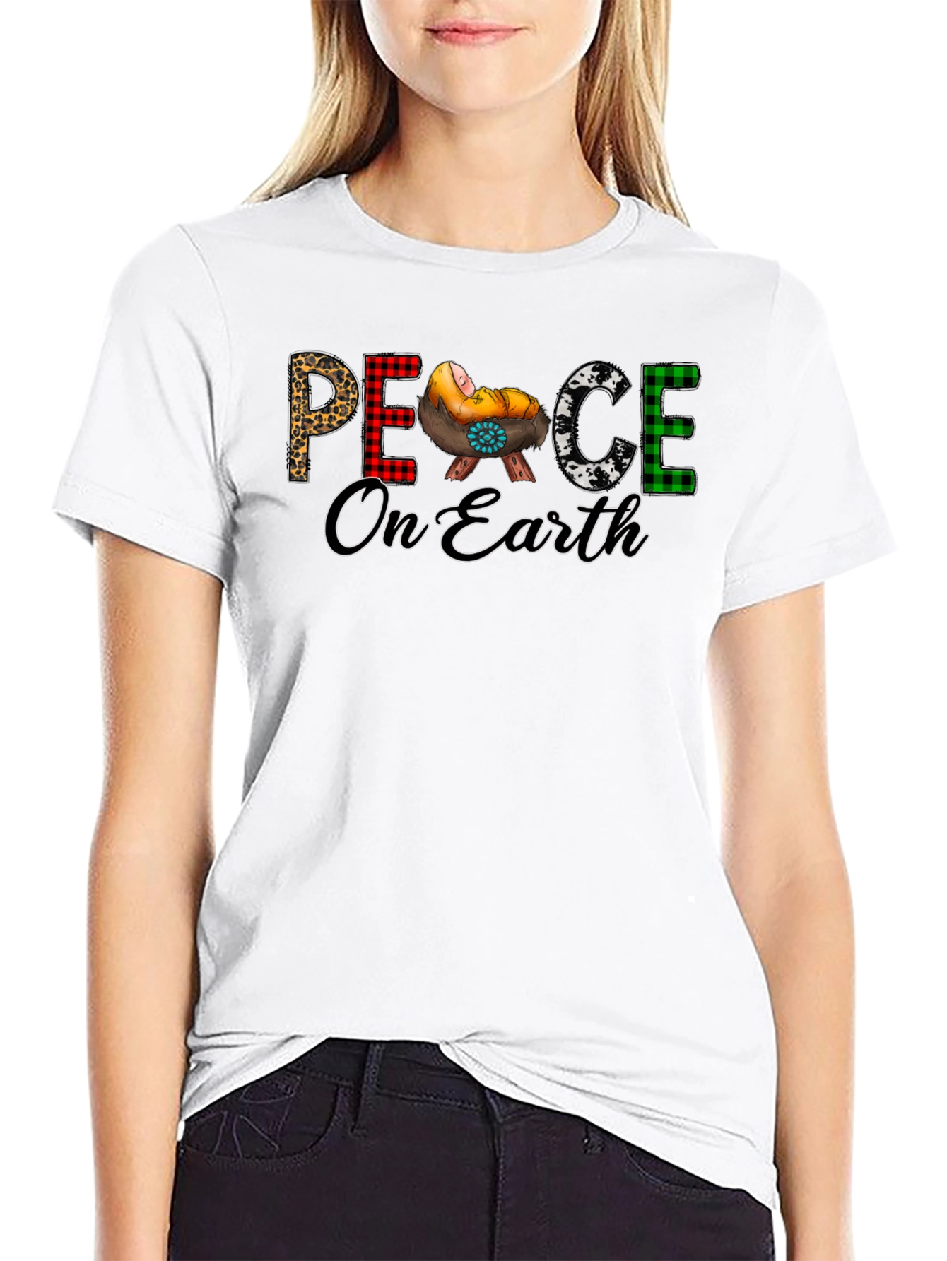 Peace On Earth Christmas Graphic Tee