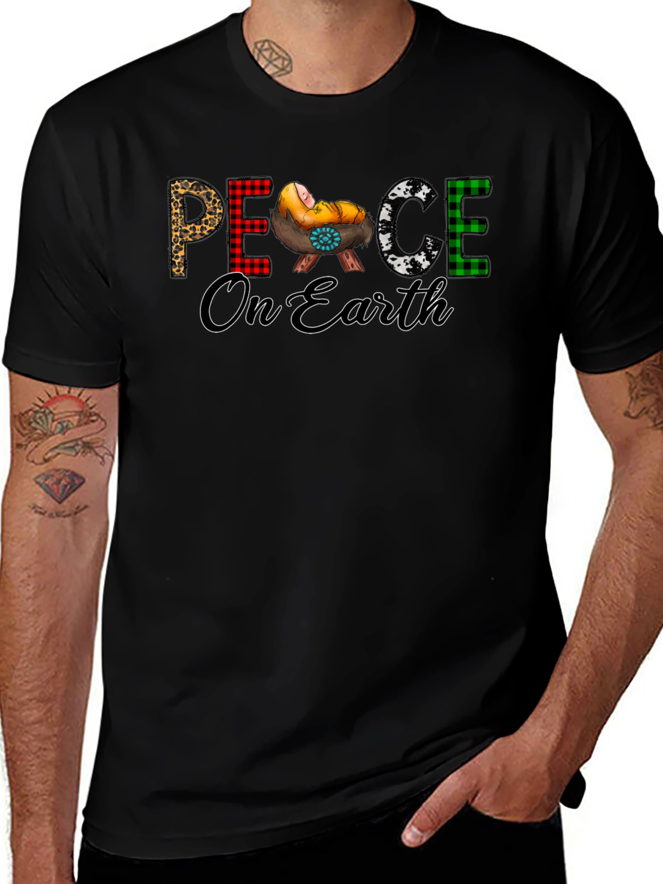Peace On Earth Christmas Graphic Tee