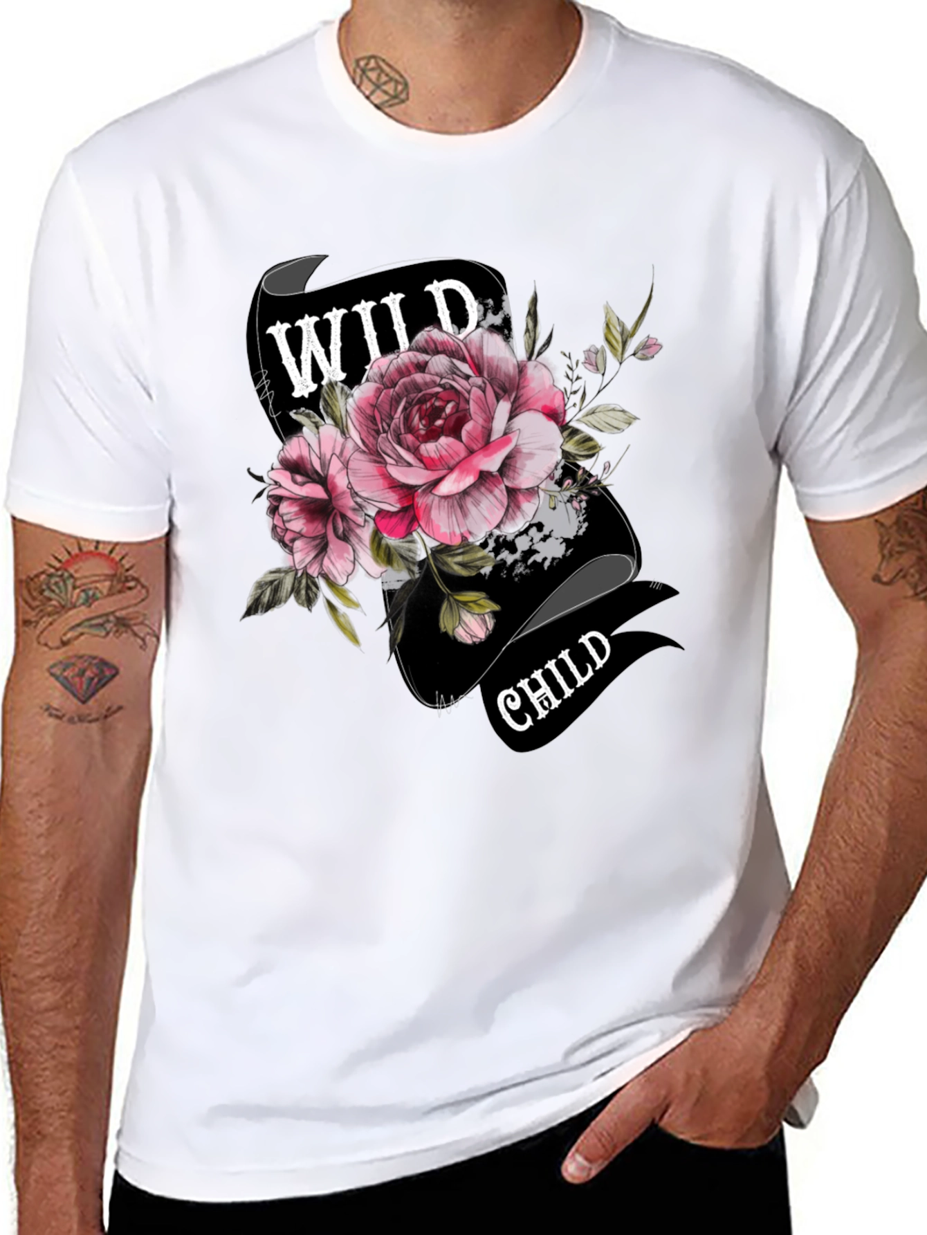 Wild Child Floral T-Shirt - Unique Graphic Tee