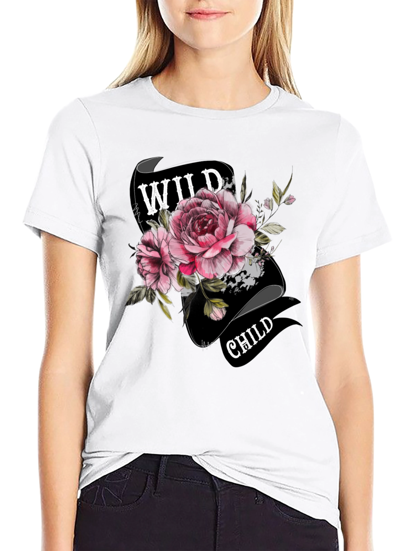 Wild Child Floral T-Shirt - Unique Graphic Tee