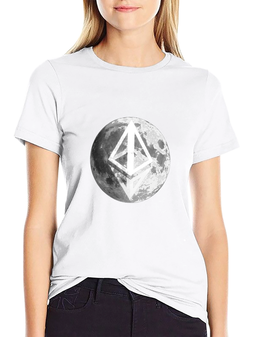Ethereum Moon Black T-Shirt Crypto Fashion