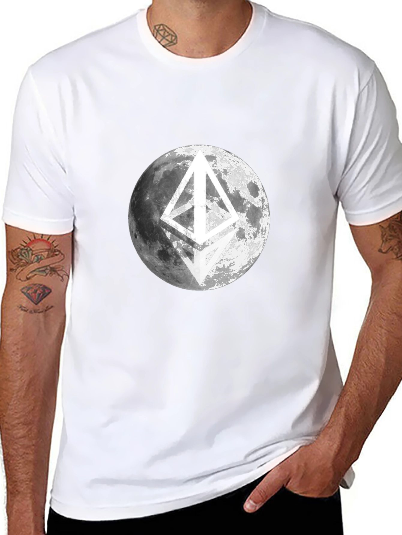 Ethereum Moon Black T-Shirt Crypto Fashion