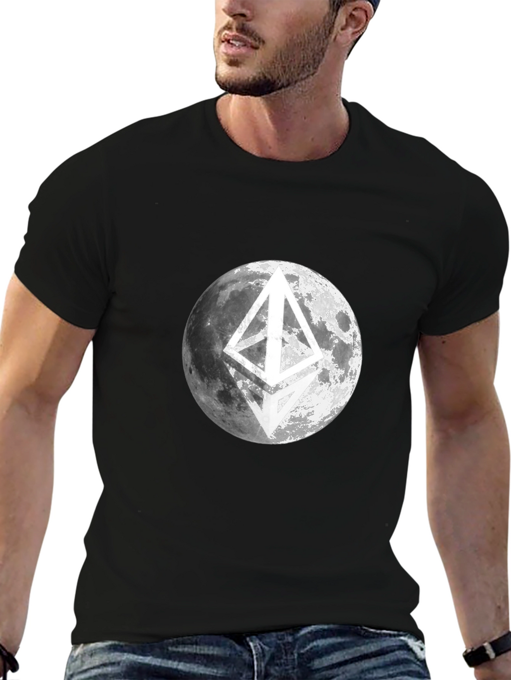 Ethereum Moon Black T-Shirt Crypto Fashion
