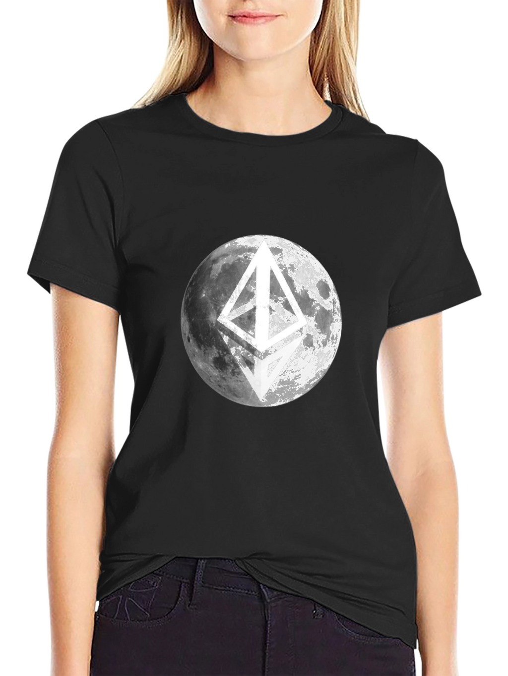 Ethereum Moon Black T-Shirt Crypto Fashion