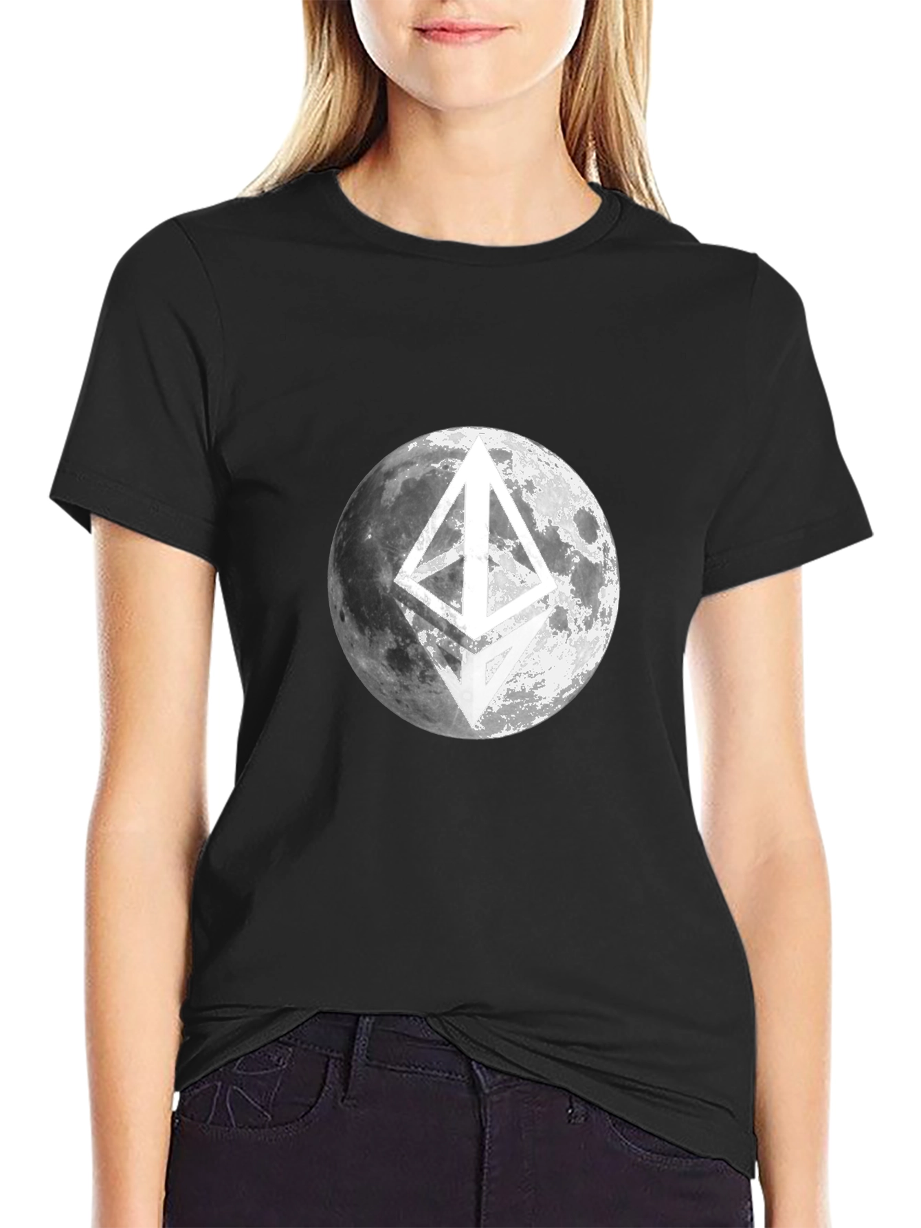 Ethereum Moon Black T-Shirt Crypto Fashion