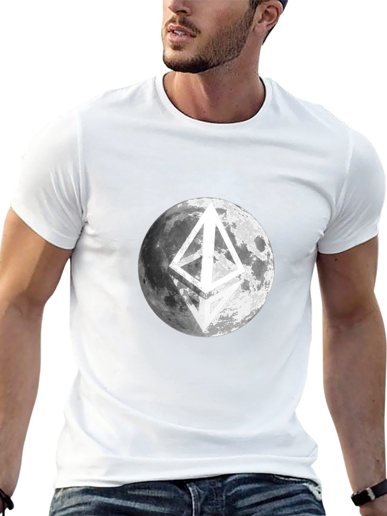 Ethereum Moon Black T-Shirt Crypto Fashion