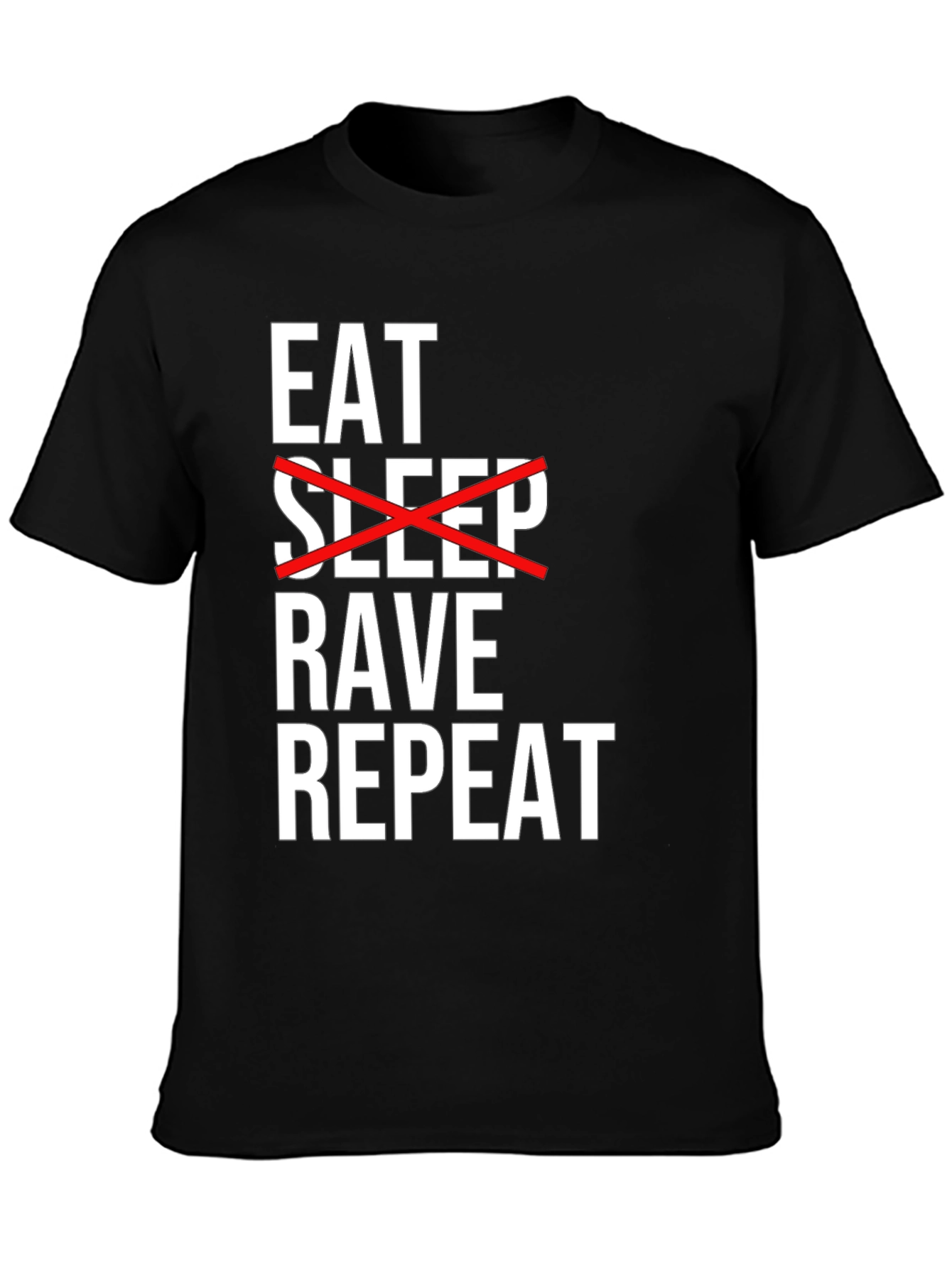 Eat Rave Repeat Black Graphic Tee