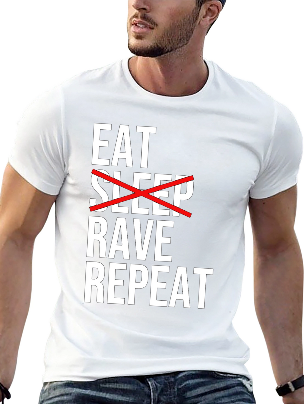 Eat Rave Repeat Black Graphic Tee
