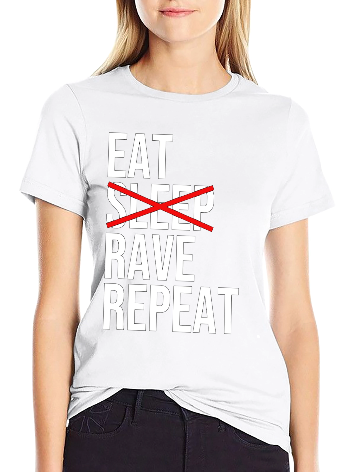 Eat Rave Repeat Black Graphic Tee