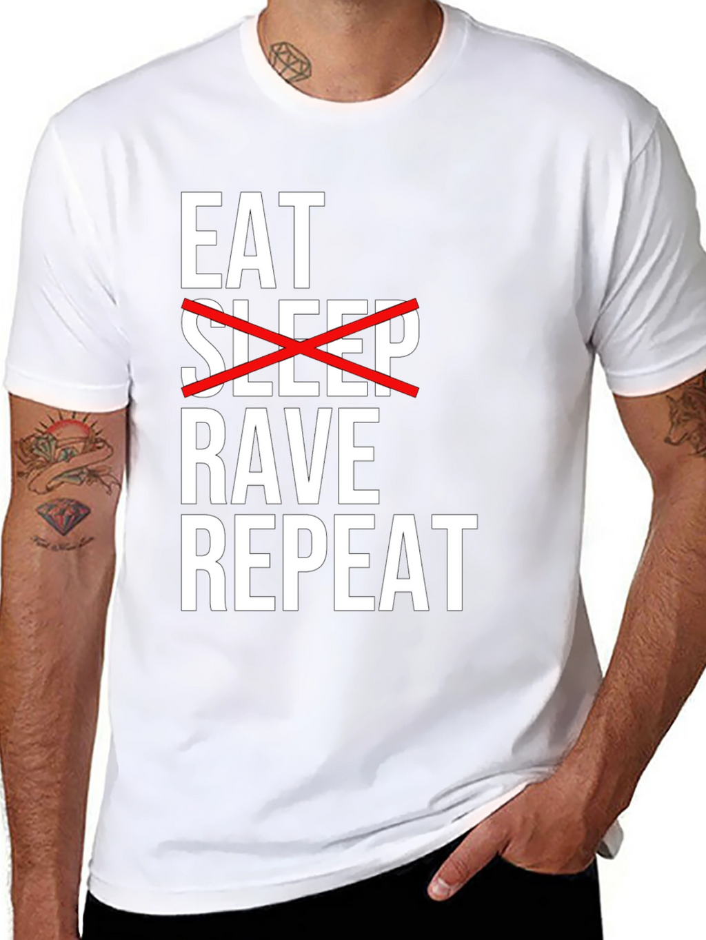 Eat Rave Repeat Black Graphic Tee