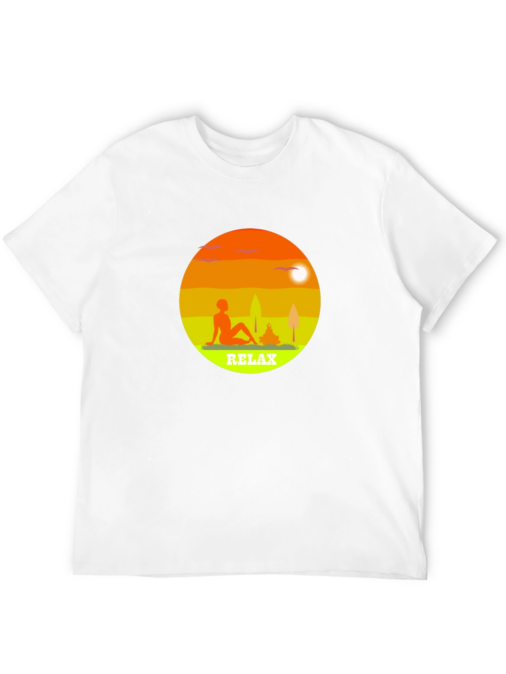 Relax Graphic Tee - Black Casual T-Shirt