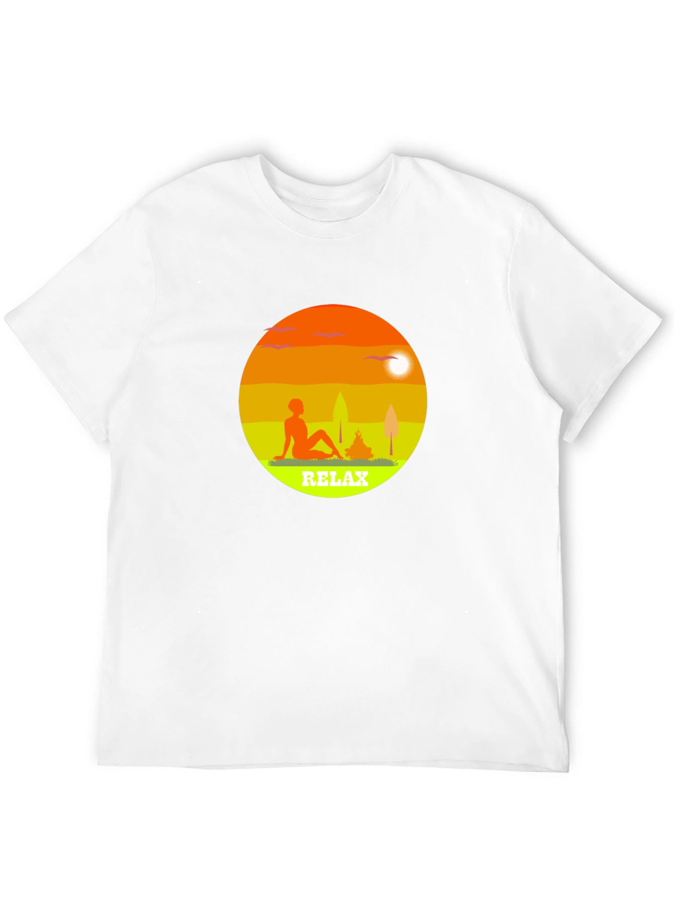 Relax Graphic Tee - Black Casual T-Shirt