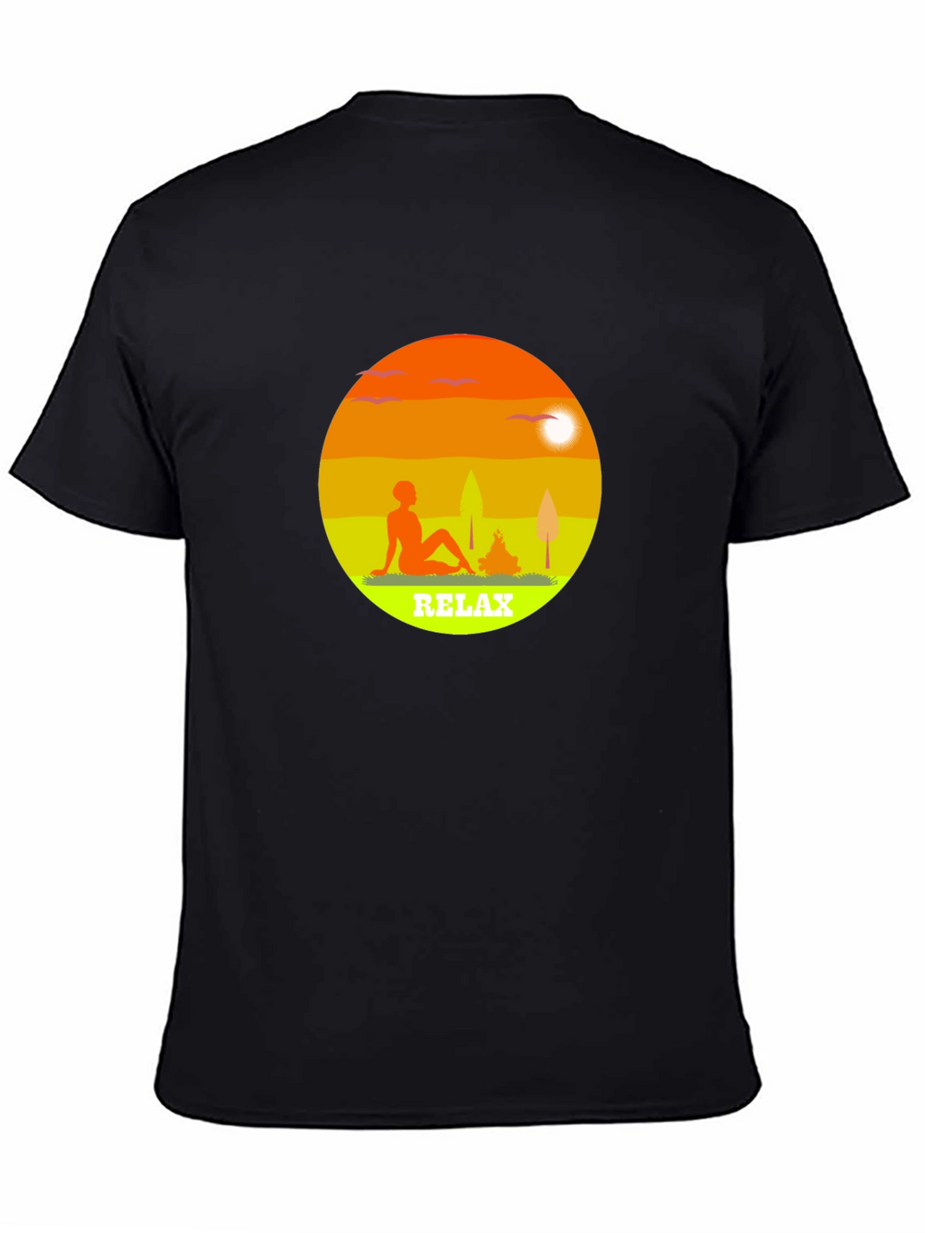 Relax Graphic Tee - Black Casual T-Shirt