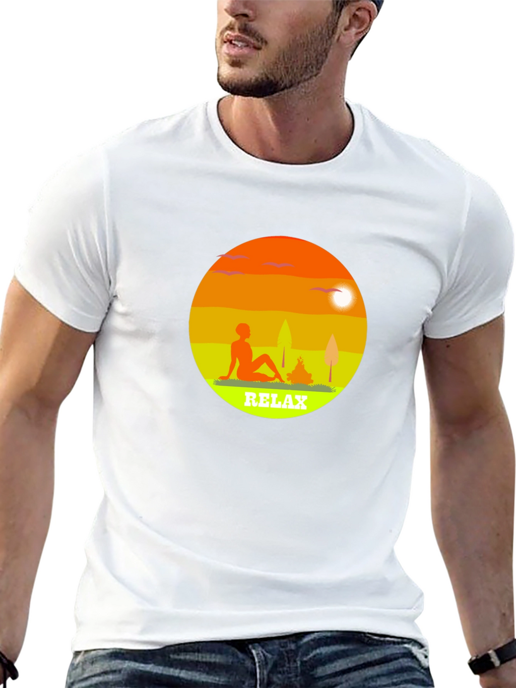 Relax Graphic Tee - Black Casual T-Shirt