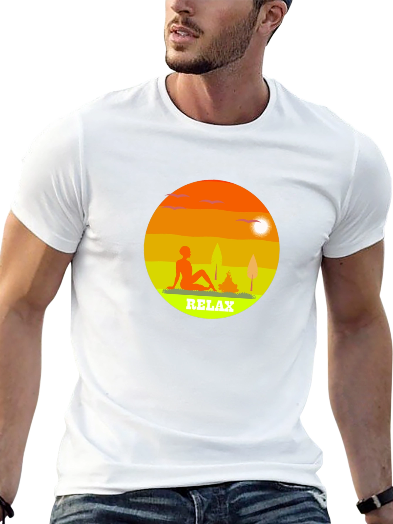 Relax Graphic Tee - Black Casual T-Shirt