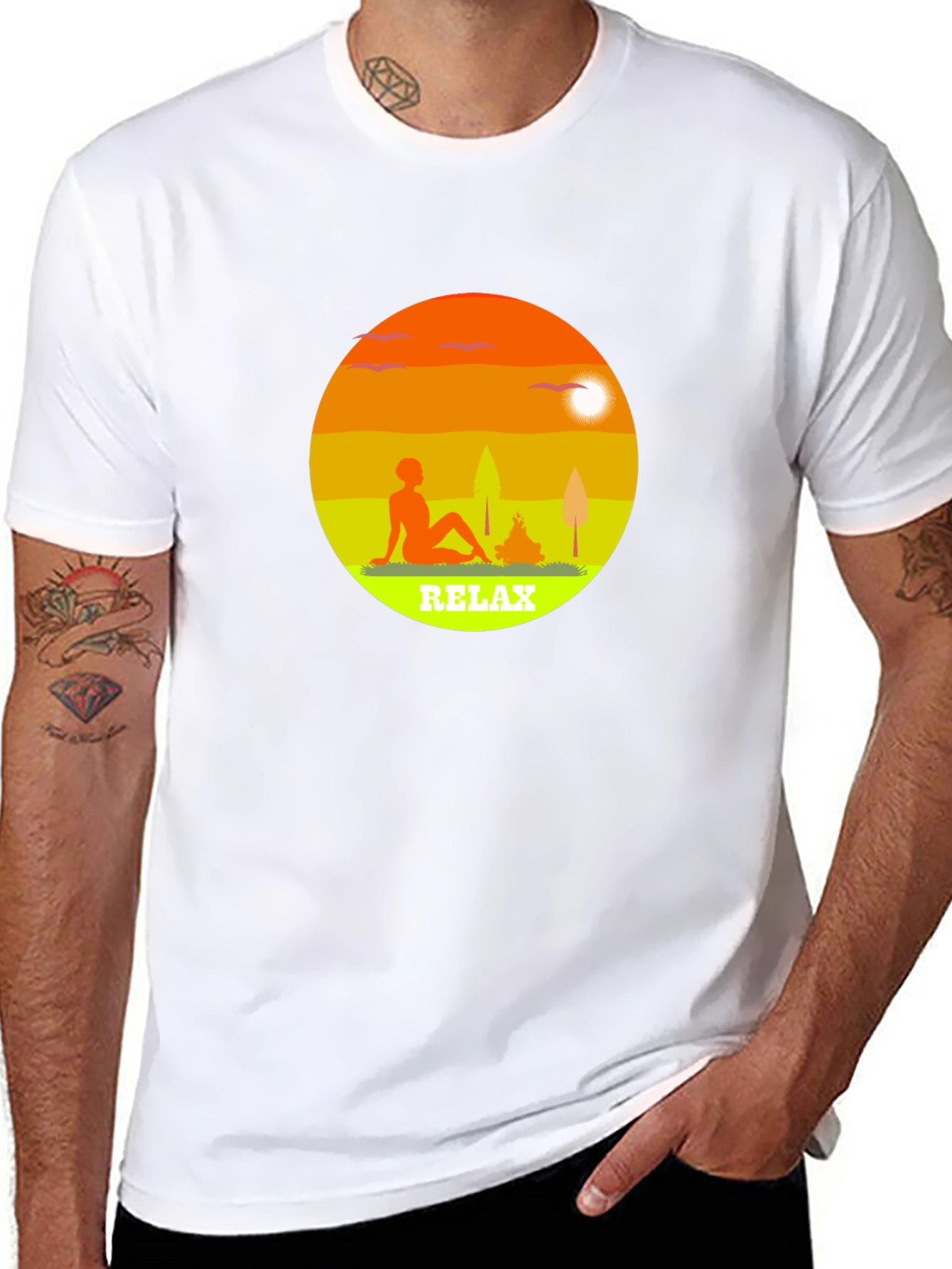 Relax Graphic Tee - Black Casual T-Shirt