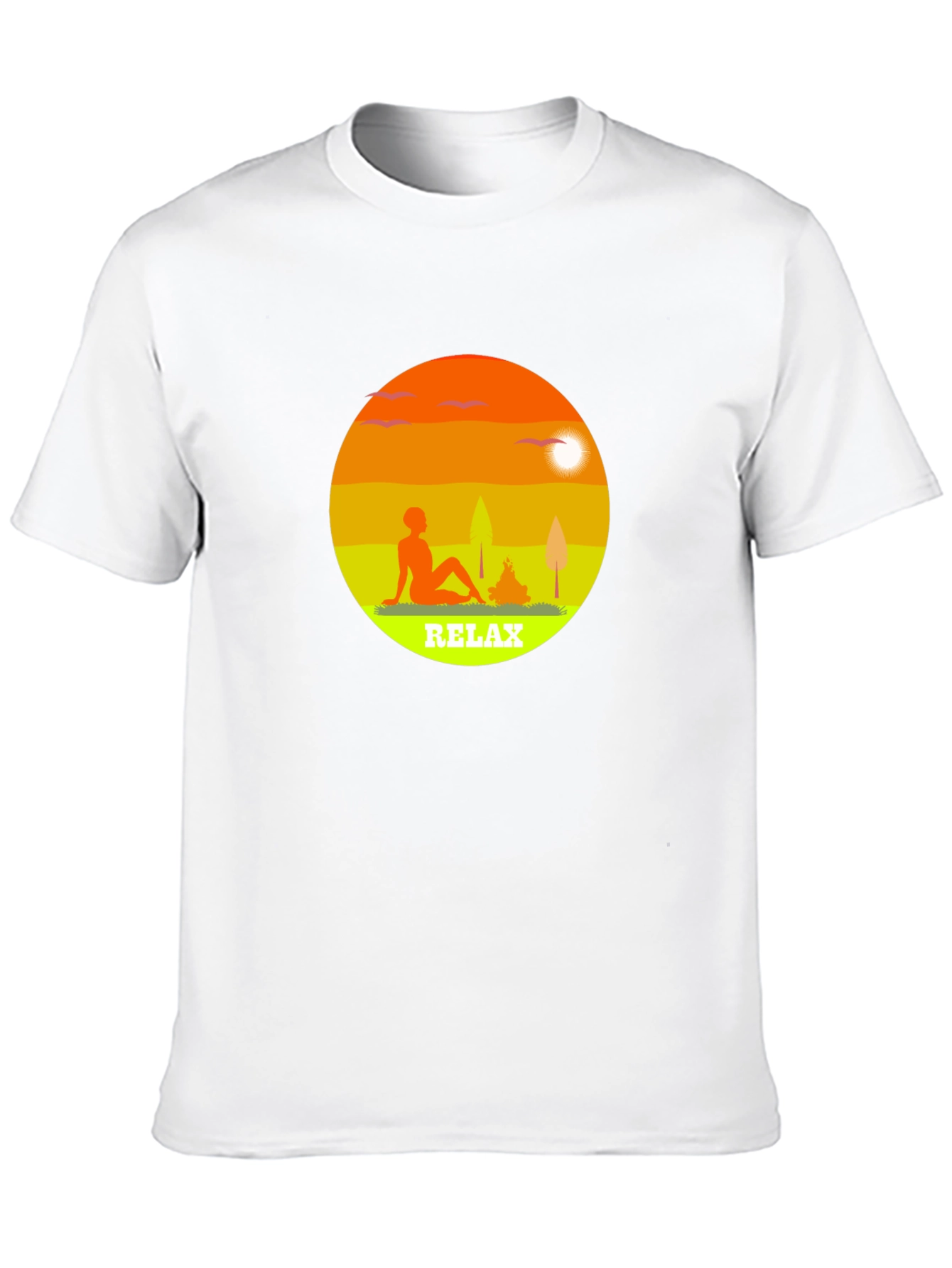 Relax Graphic Tee - Black Casual T-Shirt