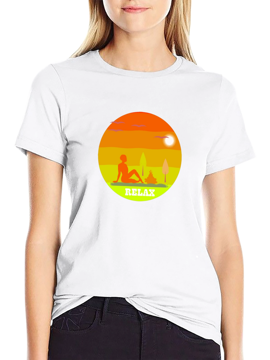 Relax Graphic Tee - Black Casual T-Shirt
