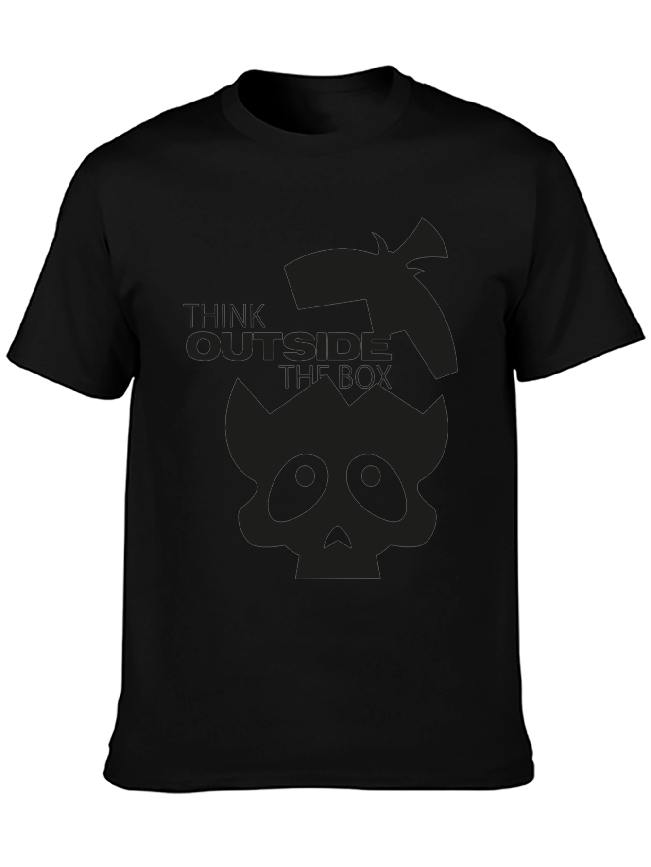 Think Outside the Box Skull Graphic T-Shirt