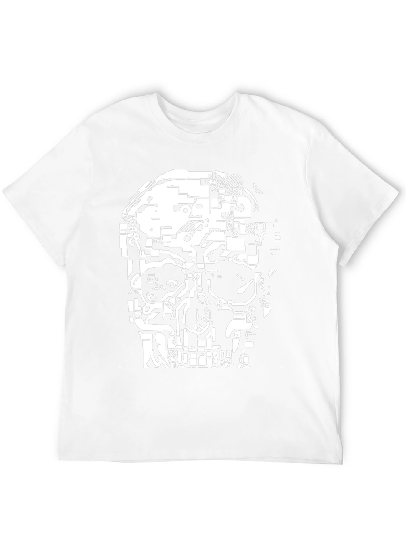 Tech Skull Graphic Tee - Black Cotton Comfort
