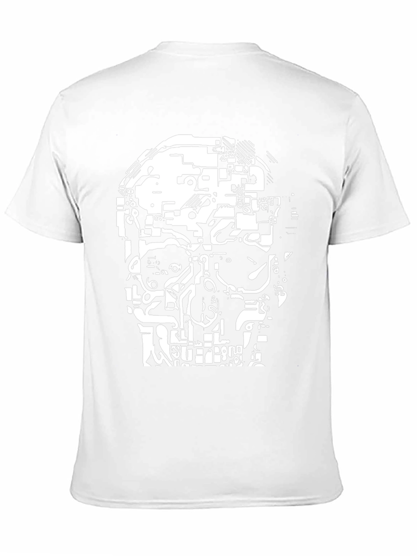 Tech Skull Graphic Tee - Black Cotton Comfort