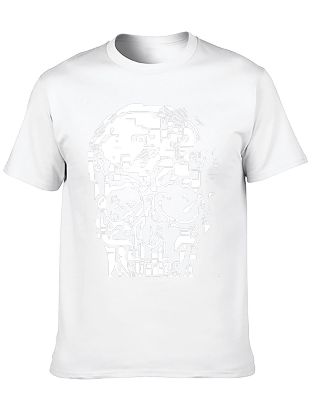 Tech Skull Graphic Tee - Black Cotton Comfort