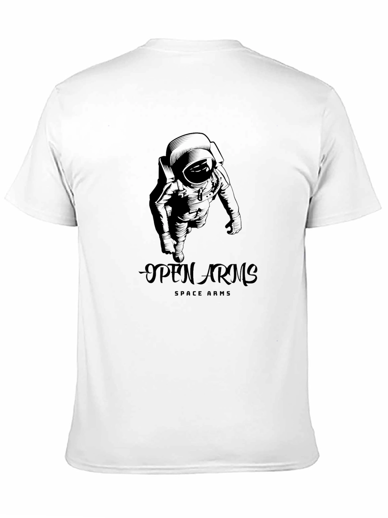 Open Arms Space T-Shirt - Astronaut Design