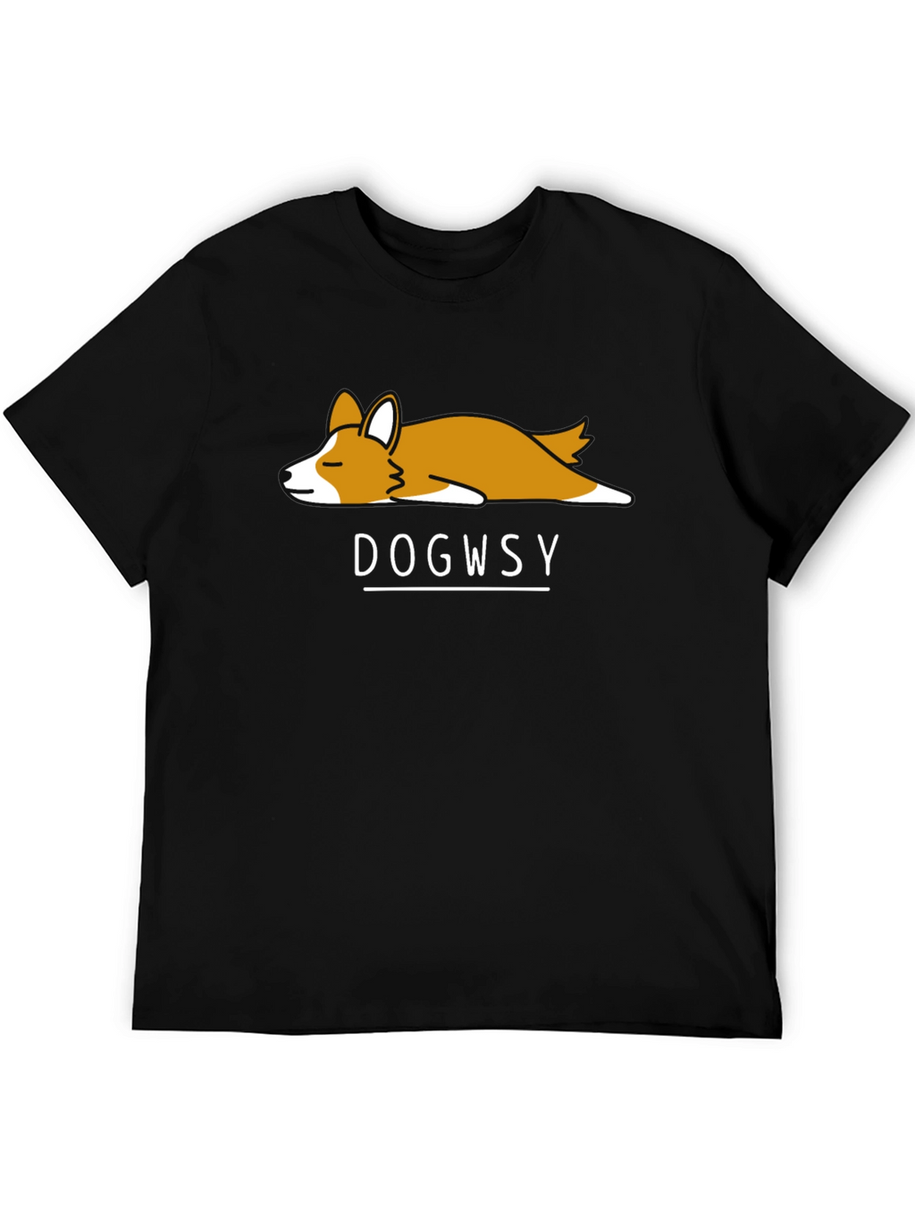 Dogwsy Nap Corgi Black T-Shirt