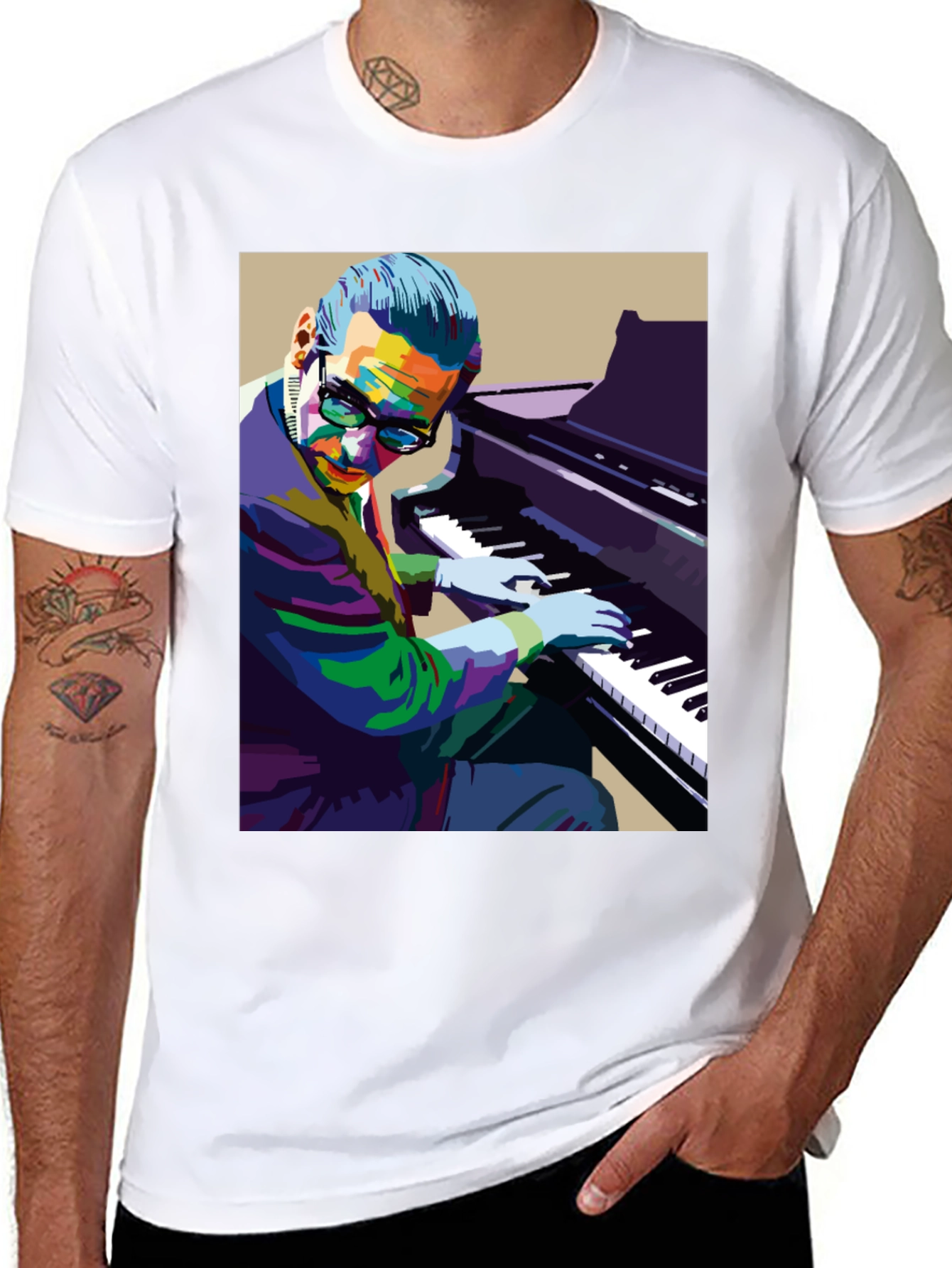 Piano Man Graphic Tee - Cool Musician Shirt