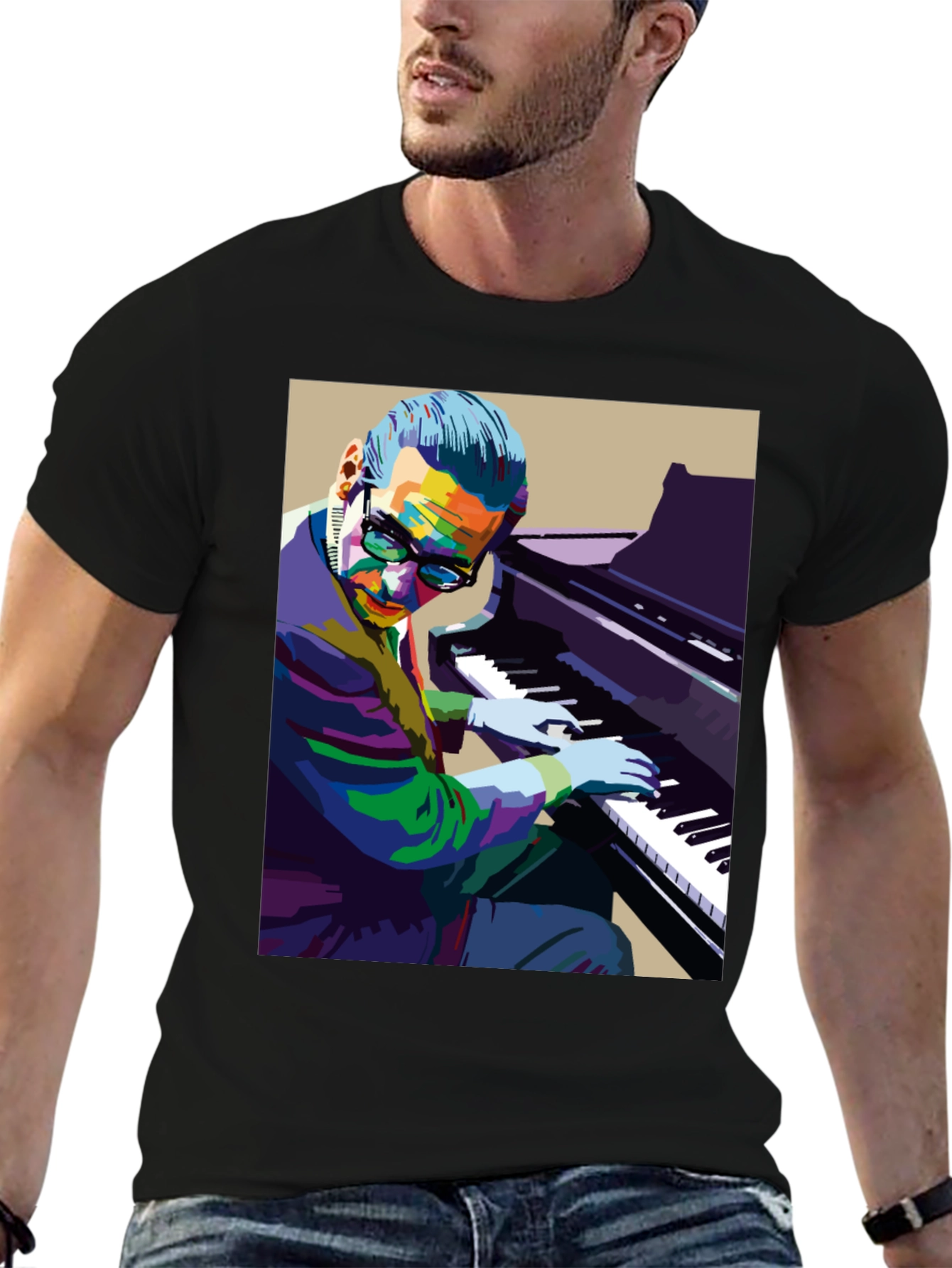 Piano Man Graphic Tee - Cool Musician Shirt