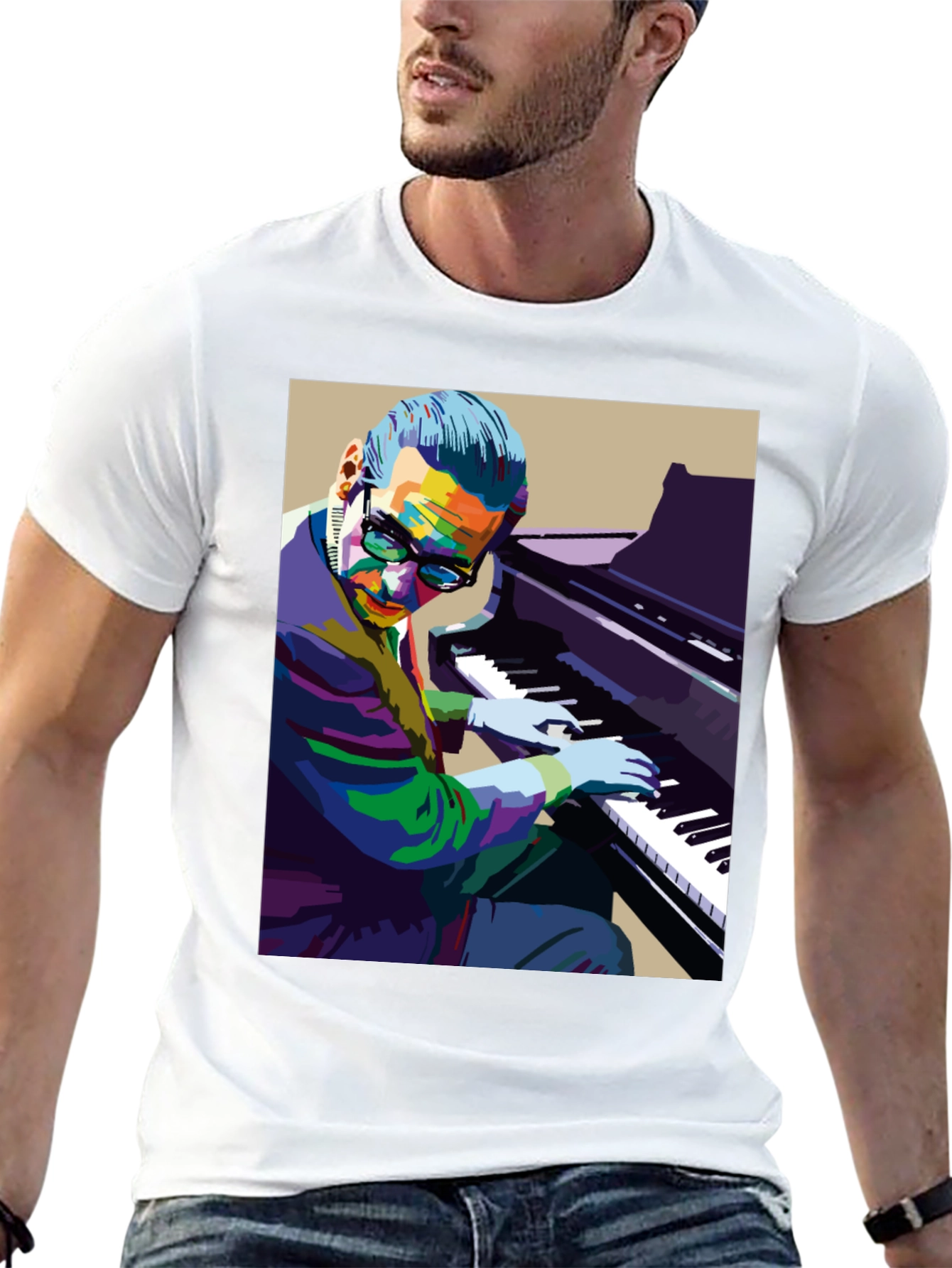 Piano Man Graphic Tee - Cool Musician Shirt