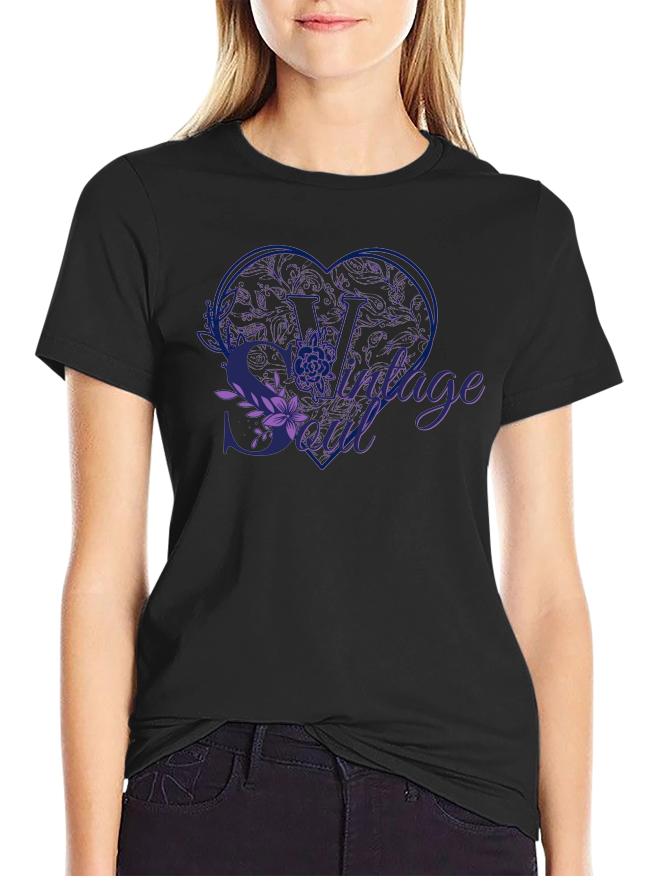 Vintage Soul Graphic Tee - Black