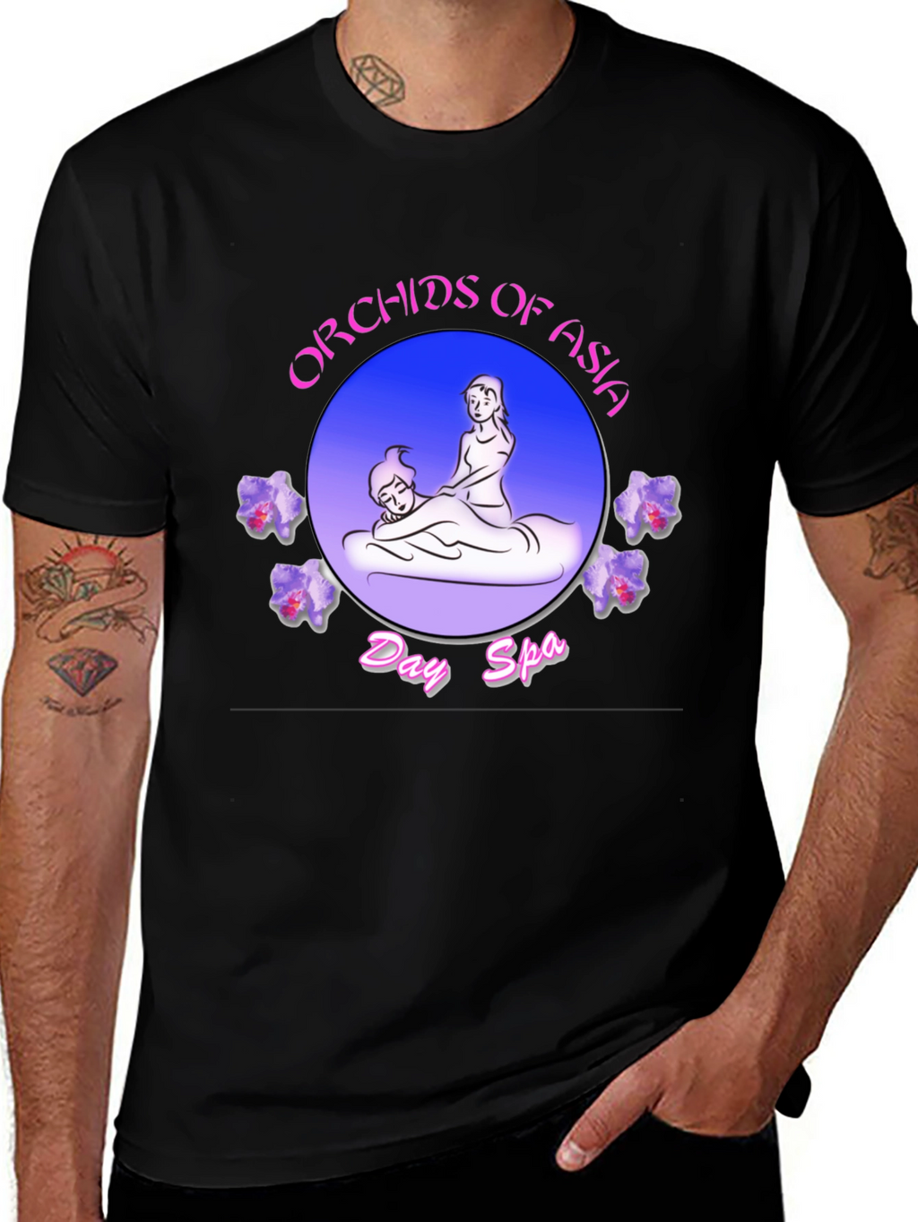 Orchids of Asia Day Spa Black T-Shirt