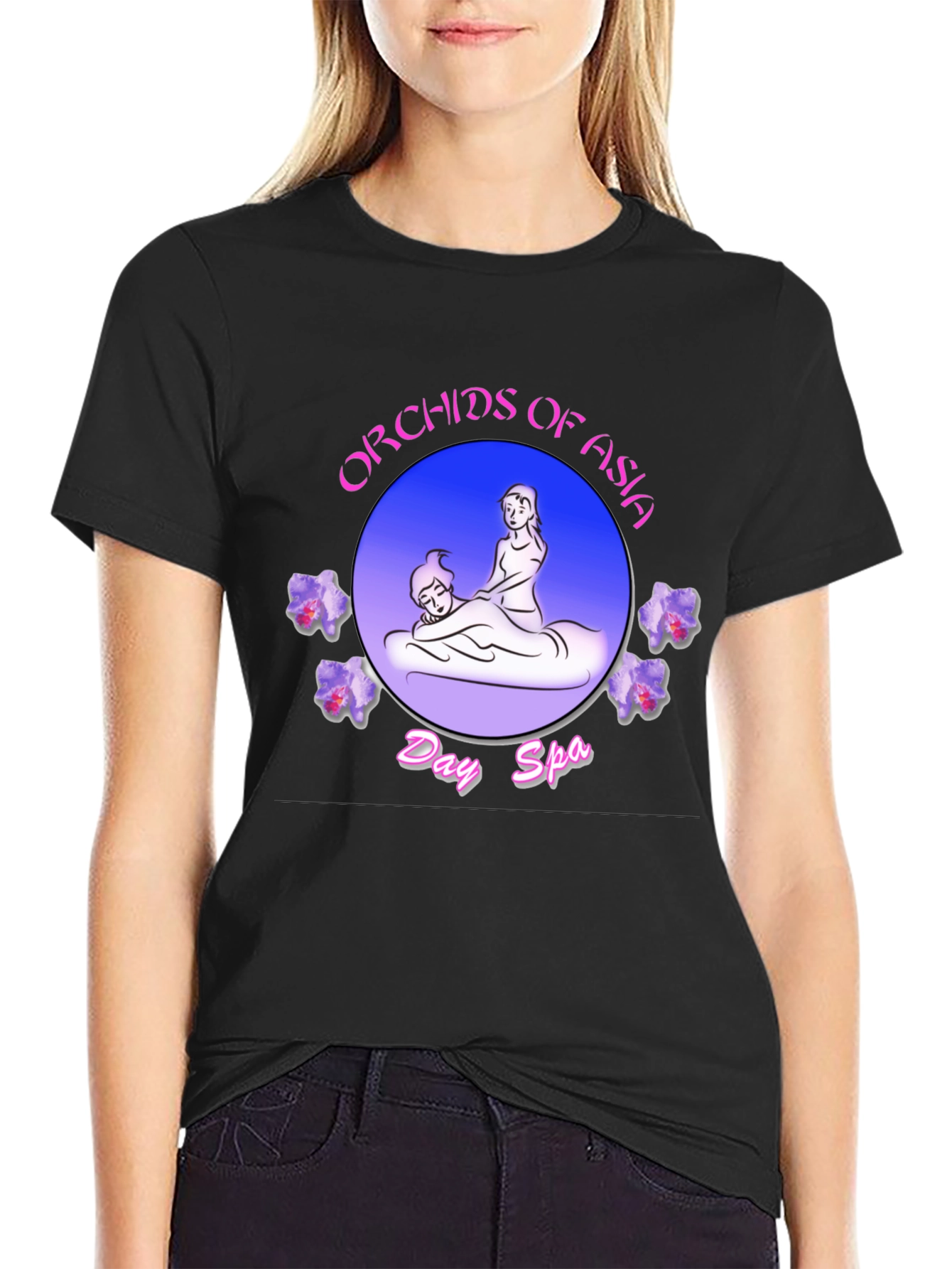 Orchids of Asia Day Spa Black T-Shirt
